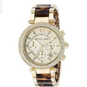 Michael Kord Gold and Tortoiseshell Watch